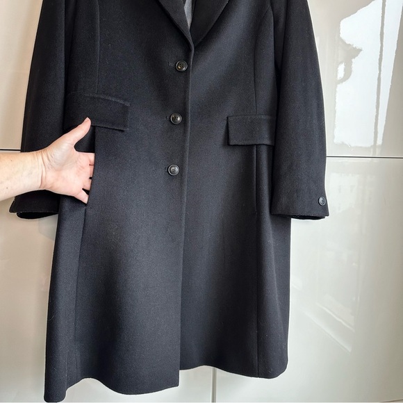 Forecaster of Boston Wool Long Coat Black 3 Button Dressy Formal Size 14 Warm - Picture 3 of 9